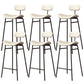 Faux Leather Bar Stools Scandinavian Low Back Armless Barstool with 4 Iron Legs White Black 6 Piece Set Clearhalo 'Bar Furniture' 'Bar Stools' 'bar_stools' 'furn' 'furn_bar_stools' 'Furniture' 'Kitchen & Dining Furniture' 5750598