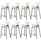 Faux Leather Bar Stools Scandinavian Low Back Armless Barstool with 4 Iron Legs White Black 8 Piece Set Clearhalo 'Bar Furniture' 'Bar Stools' 'bar_stools' 'furn' 'furn_bar_stools' 'Furniture' 'Kitchen & Dining Furniture' 5750599