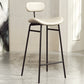 Faux Leather Bar Stools Scandinavian Low Back Armless Barstool with 4 Iron Legs Clearhalo 'Bar Furniture' 'Bar Stools' 'bar_stools' 'furn' 'furn_bar_stools' 'Furniture' 'Kitchen & Dining Furniture' 5750600