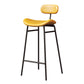 Faux Leather Bar Stools Scandinavian Low Back Armless Barstool with 4 Iron Legs Yellow Black 1 Piece Clearhalo 'Bar Furniture' 'Bar Stools' 'bar_stools' 'furn' 'furn_bar_stools' 'Furniture' 'Kitchen & Dining Furniture' 5750601