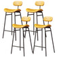 Faux Leather Bar Stools Scandinavian Low Back Armless Barstool with 4 Iron Legs Yellow Black 4 Piece Set Clearhalo 'Bar Furniture' 'Bar Stools' 'bar_stools' 'furn' 'furn_bar_stools' 'Furniture' 'Kitchen & Dining Furniture' 5750605