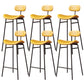 Faux Leather Bar Stools Scandinavian Low Back Armless Barstool with 4 Iron Legs Yellow Black 6 Piece Set Clearhalo 'Bar Furniture' 'Bar Stools' 'bar_stools' 'furn' 'furn_bar_stools' 'Furniture' 'Kitchen & Dining Furniture' 5750607