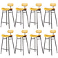 Faux Leather Bar Stools Scandinavian Low Back Armless Barstool with 4 Iron Legs Yellow Black 8 Piece Set Clearhalo 'Bar Furniture' 'Bar Stools' 'bar_stools' 'furn' 'furn_bar_stools' 'Furniture' 'Kitchen & Dining Furniture' 5750608