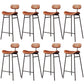Faux Leather Bar Stools Scandinavian Low Back Armless Barstool with 4 Iron Legs Brown Black 8 Piece Set Clearhalo 'Bar Furniture' 'Bar Stools' 'bar_stools' 'furn' 'furn_bar_stools' 'Furniture' 'Kitchen & Dining Furniture' 5750613