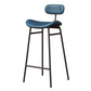 Faux Leather Bar Stools Scandinavian Low Back Armless Barstool with 4 Iron Legs Blue Black 1 Piece Clearhalo 'Bar Furniture' 'Bar Stools' 'bar_stools' 'furn' 'furn_bar_stools' 'Furniture' 'Kitchen & Dining Furniture' 5750614