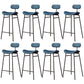 Faux Leather Bar Stools Scandinavian Low Back Armless Barstool with 4 Iron Legs Blue Black 8 Piece Set Clearhalo 'Bar Furniture' 'Bar Stools' 'bar_stools' 'furn' 'furn_bar_stools' 'Furniture' 'Kitchen & Dining Furniture' 5750618
