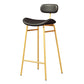 Faux Leather Bar Stools Scandinavian Low Back Armless Barstool with 4 Iron Legs Black Gold 1 Piece Clearhalo 'Bar Furniture' 'Bar Stools' 'bar_stools' 'furn' 'furn_bar_stools' 'Furniture' 'Kitchen & Dining Furniture' 5750619