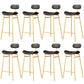 Faux Leather Bar Stools Scandinavian Low Back Armless Barstool with 4 Iron Legs Black Gold 8 Piece Set Clearhalo 'Bar Furniture' 'Bar Stools' 'bar_stools' 'furn' 'furn_bar_stools' 'Furniture' 'Kitchen & Dining Furniture' 5750623