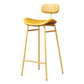 Faux Leather Bar Stools Scandinavian Low Back Armless Barstool with 4 Iron Legs Yellow Gold 1 Piece Clearhalo 'Bar Furniture' 'Bar Stools' 'bar_stools' 'furn' 'furn_bar_stools' 'Furniture' 'Kitchen & Dining Furniture' 5750629
