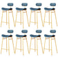 Faux Leather Bar Stools Scandinavian Low Back Armless Barstool with 4 Iron Legs Blue Gold 8 Piece Set Clearhalo 'Bar Furniture' 'Bar Stools' 'bar_stools' 'furn' 'furn_bar_stools' 'Furniture' 'Kitchen & Dining Furniture' 5750643