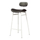 Faux Leather Bar Stools Scandinavian Low Back Armless Barstool with 4 Iron Legs Black White 1 Piece Clearhalo 'Bar Furniture' 'Bar Stools' 'bar_stools' 'furn' 'furn_bar_stools' 'Furniture' 'Kitchen & Dining Furniture' 5750644