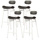 Faux Leather Bar Stools Scandinavian Low Back Armless Barstool with 4 Iron Legs Black White 4 Piece Set Clearhalo 'Bar Furniture' 'Bar Stools' 'bar_stools' 'furn' 'furn_bar_stools' 'Furniture' 'Kitchen & Dining Furniture' 5750646