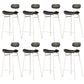 Faux Leather Bar Stools Scandinavian Low Back Armless Barstool with 4 Iron Legs Black White 8 Piece Set Clearhalo 'Bar Furniture' 'Bar Stools' 'bar_stools' 'furn' 'furn_bar_stools' 'Furniture' 'Kitchen & Dining Furniture' 5750648