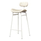 Faux Leather Bar Stools Scandinavian Low Back Armless Barstool with 4 Iron Legs White White 1 Piece Clearhalo 'Bar Furniture' 'Bar Stools' 'bar_stools' 'furn' 'furn_bar_stools' 'Furniture' 'Kitchen & Dining Furniture' 5750649