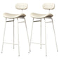 Faux Leather Bar Stools Scandinavian Low Back Armless Barstool with 4 Iron Legs White White 2 Piece Set Clearhalo 'Bar Furniture' 'Bar Stools' 'bar_stools' 'furn' 'furn_bar_stools' 'Furniture' 'Kitchen & Dining Furniture' 5750650