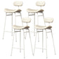 Faux Leather Bar Stools Scandinavian Low Back Armless Barstool with 4 Iron Legs White White 4 Piece Set Clearhalo 'Bar Furniture' 'Bar Stools' 'bar_stools' 'furn' 'furn_bar_stools' 'Furniture' 'Kitchen & Dining Furniture' 5750651