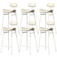 Faux Leather Bar Stools Scandinavian Low Back Armless Barstool with 4 Iron Legs White White 6 Piece Set Clearhalo 'Bar Furniture' 'Bar Stools' 'bar_stools' 'furn' 'furn_bar_stools' 'Furniture' 'Kitchen & Dining Furniture' 5750652
