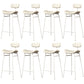 Faux Leather Bar Stools Scandinavian Low Back Armless Barstool with 4 Iron Legs White White 8 Piece Set Clearhalo 'Bar Furniture' 'Bar Stools' 'bar_stools' 'furn' 'furn_bar_stools' 'Furniture' 'Kitchen & Dining Furniture' 5750653
