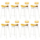 Faux Leather Bar Stools Scandinavian Low Back Armless Barstool with 4 Iron Legs Yellow White 8 Piece Set Clearhalo 'Bar Furniture' 'Bar Stools' 'bar_stools' 'furn' 'furn_bar_stools' 'Furniture' 'Kitchen & Dining Furniture' 5750658