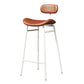 Faux Leather Bar Stools Scandinavian Low Back Armless Barstool with 4 Iron Legs Brown White 1 Piece Clearhalo 'Bar Furniture' 'Bar Stools' 'bar_stools' 'furn' 'furn_bar_stools' 'Furniture' 'Kitchen & Dining Furniture' 5750659