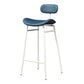 Faux Leather Bar Stools Scandinavian Low Back Armless Barstool with 4 Iron Legs Blue White 1 Piece Clearhalo 'Bar Furniture' 'Bar Stools' 'bar_stools' 'furn' 'furn_bar_stools' 'Furniture' 'Kitchen & Dining Furniture' 5750664