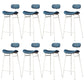 Faux Leather Bar Stools Scandinavian Low Back Armless Barstool with 4 Iron Legs Blue White 8 Piece Set Clearhalo 'Bar Furniture' 'Bar Stools' 'bar_stools' 'furn' 'furn_bar_stools' 'Furniture' 'Kitchen & Dining Furniture' 5750668