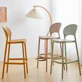 Tabouret de comptoir arrière en plastique en plastique en plastique contemporain en finition mate pour intérieur