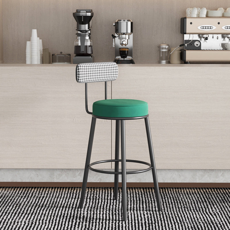 Sgabello con banco in pelle in vetro in metallo contemporaneo in finitura con finitura opaca per interno