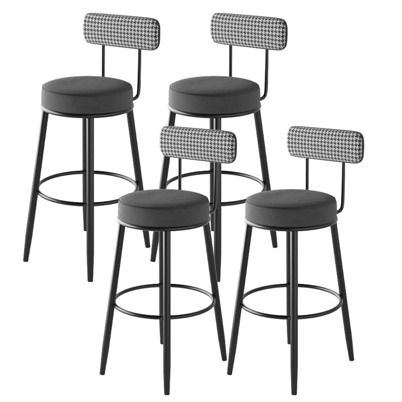 Sgabello con banco in pelle in vetro in metallo contemporaneo in finitura con finitura opaca per interno