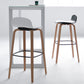 Plastic Low Back Bar Stools Scandinavian Beech Wood Base Barstool