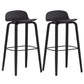 Plastic Low Back Bar Stools Scandinavian Beech Wood Base Barstool