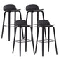 Plastic Low Back Bar Stools Scandinavian Beech Wood Base Barstool