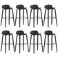 Plastic Low Back Bar Stools Scandinavian Beech Wood Base Barstool