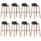 Plastic Low Back Bar Stools Scandinavian Beech Wood Base Barstool
