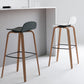 Plastic Low Back Bar Stools Scandinavian Beech Wood Base Barstool