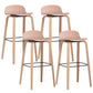 Plastic Low Back Bar Stools Scandinavian Beech Wood Base Barstool