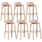 Plastic Low Back Bar Stools Scandinavian Beech Wood Base Barstool