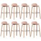 Plastic Low Back Bar Stools Scandinavian Beech Wood Base Barstool