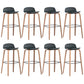 Plastic Low Back Bar Stools Scandinavian Beech Wood Base Barstool