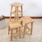 Modern Solid Wood Bar & Counter Stool Square Footrest Counter-height Stool for Shop