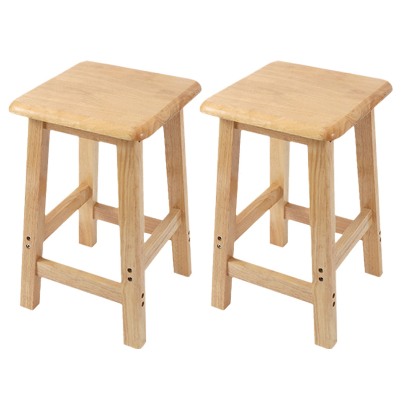 Modern Solid Wood Bar & Counter Stool Square Footrest Counter-height Stool for Shop