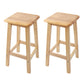 Modern Solid Wood Bar & Counter Stool Square Footrest Counter-height Stool for Shop
