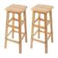 Modern Solid Wood Bar & Counter Stool Square Footrest Counter-height Stool for Shop