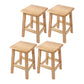 Modern Solid Wood Bar & Counter Stool Square Footrest Counter-height Stool for Shop