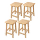 Modern Solid Wood Bar & Counter Stool Square Footrest Counter-height Stool for Shop