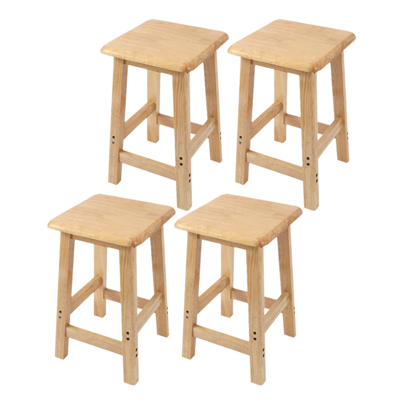 Modern Solid Wood Bar & Counter Stool Square Footrest Counter-height Stool for Shop
