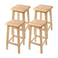 Modern Solid Wood Bar & Counter Stool Square Footrest Counter-height Stool for Shop