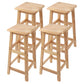 Modern Solid Wood Bar & Counter Stool Square Footrest Counter-height Stool for Shop