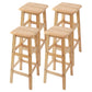 Modern Solid Wood Bar & Counter Stool Square Footrest Counter-height Stool for Shop