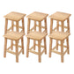 Modern Solid Wood Bar & Counter Stool Square Footrest Counter-height Stool for Shop
